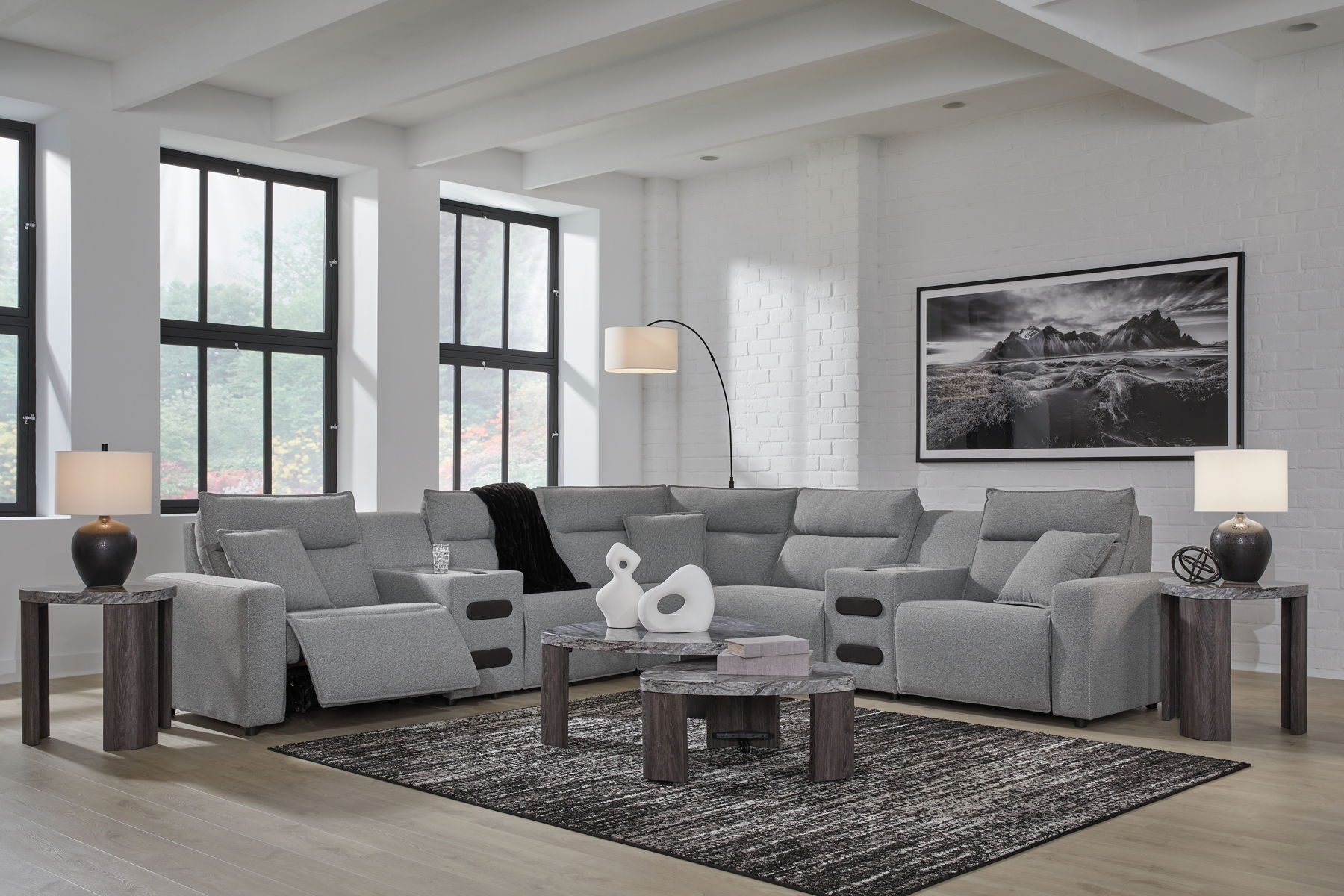 Modmax II - Reclining Sectional - Salt And Pepper - Image 10