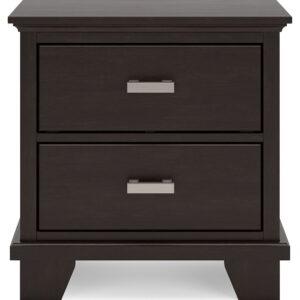 Covetown - Two Drawer Night Stand - Dark Brown