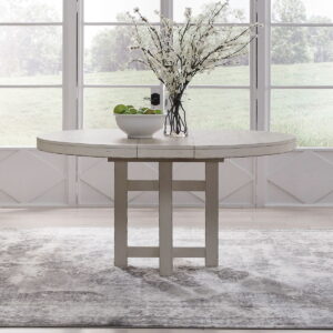 Backroads - Pedestal Table - Weathered White & Parchment