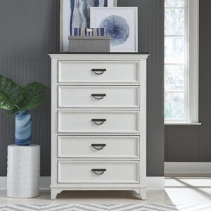 Allyson Park - 5 Drawer Chest - Wirebrushed White / Charcoal