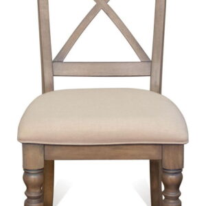 Aberdeen - X - Back Upholstered Side Chair (Set of 2) - Weathered Driftwood