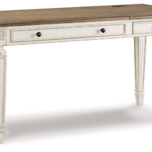 Realyn - Home Office Lift Top Desk - White / Brown