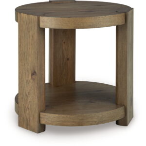 Flangren - Round End Table - Light Brown