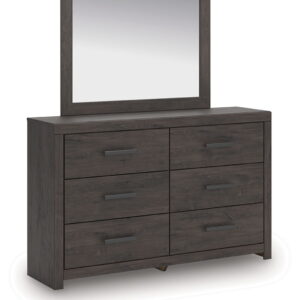 Prendonea - Dresser and Mirror - Charcoal
