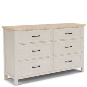 Glenndale - Six Drawer Dresser - Aged White / Wheat