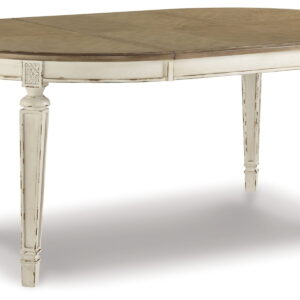 Realyn - Oval Dining Room Extension Table - Chipped White