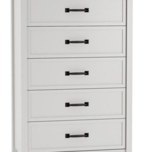 Kerisden - Five Drawer Chest - White / Brown