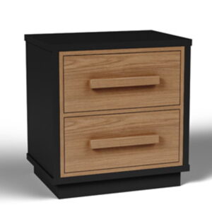 Kozmour - Two Drawer Night Stand - Black / Brown