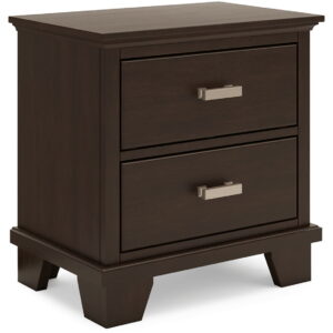 Covetown - Two Drawer Night Stand - Dark Brown