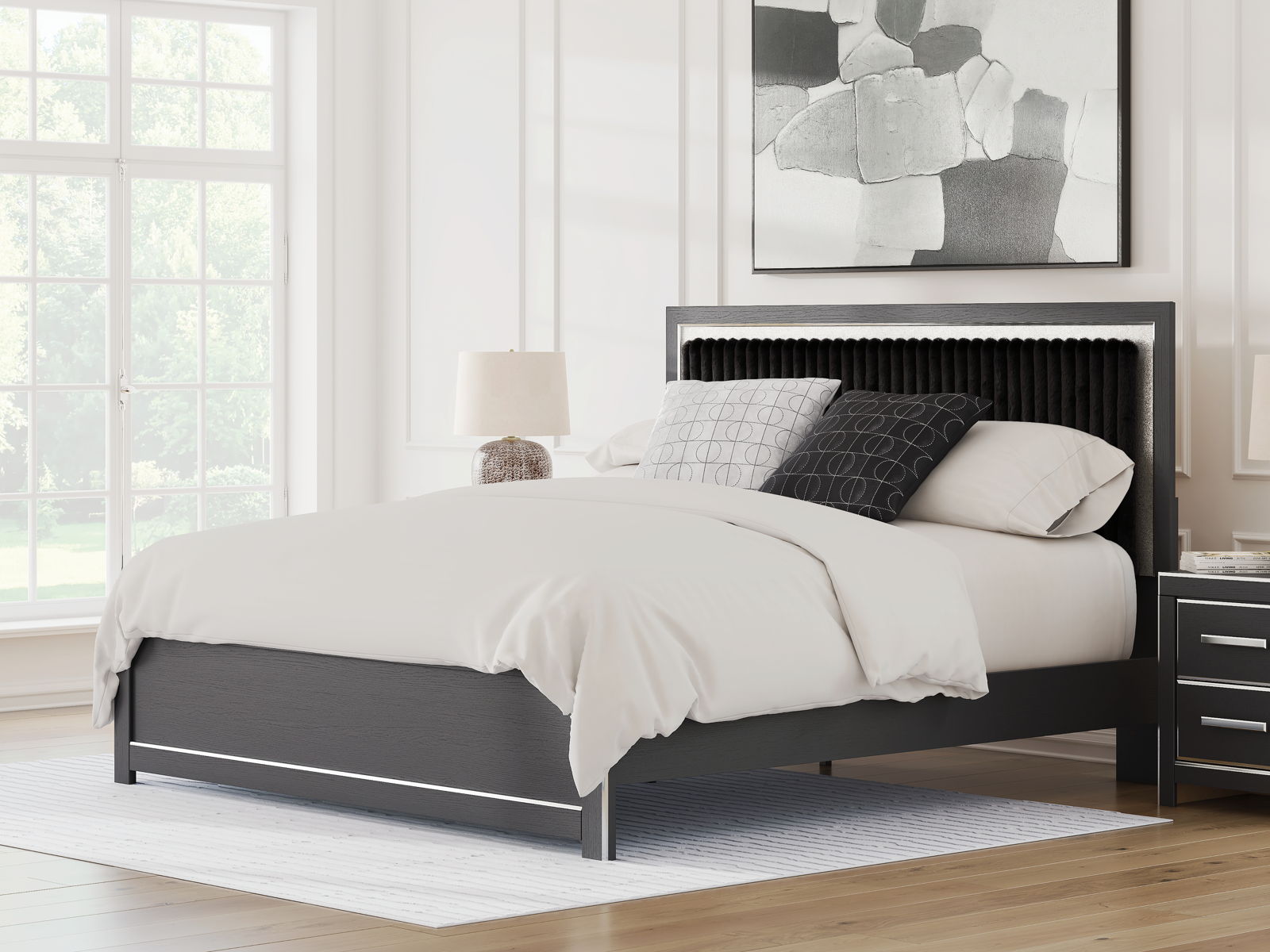 Zuraleus - Upholstered Panel Platform Bed With Roll Slats - Image 11