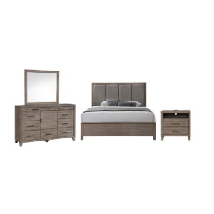 Harrisburg - 6/6 Eastern King 4 Piece Bedroom Set (Bed, Dresser, Mirror, Nightstand) - Dark Gray