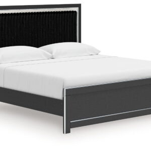 Zuraleus - Upholstered Panel Platform Bed With Roll Slats