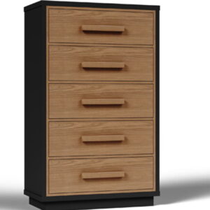 Kozmour - Five Drawer Chest - Black / Brown