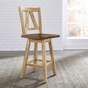 Lindsey Farm - Counter Height Swivel Chair (RTA) - Natural & Brown