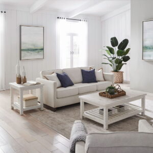 Backroads - 3 Piece Table Set (Rectangular Cocktail Table & 2 End Tables)- Weathered White