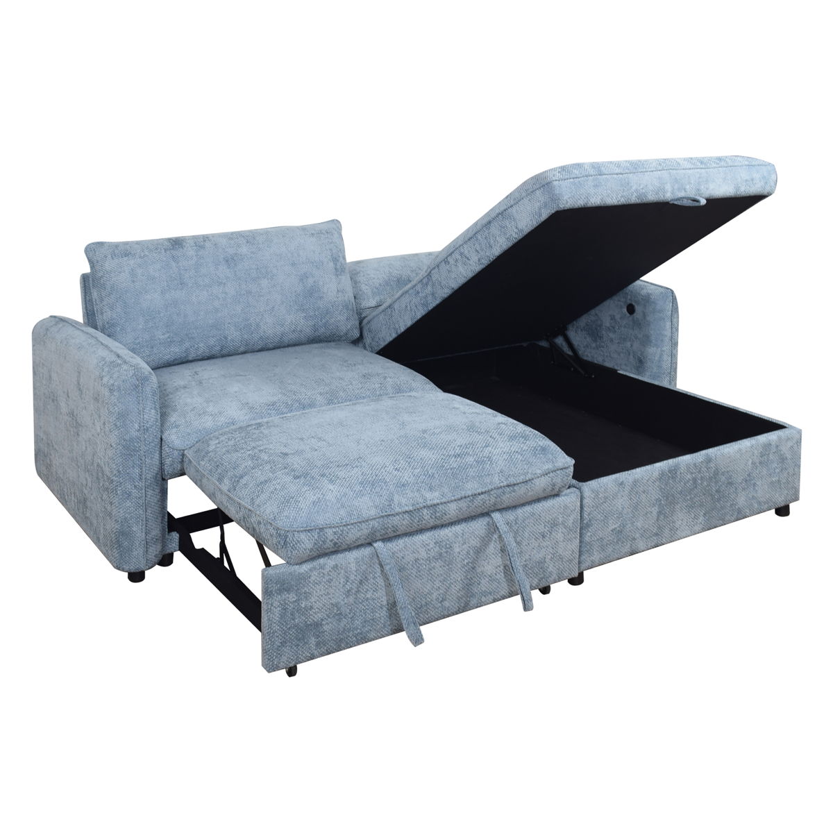 Finn - 2 Piece Sectional (LAF Sofa/Chaise) - Blue - Image 3