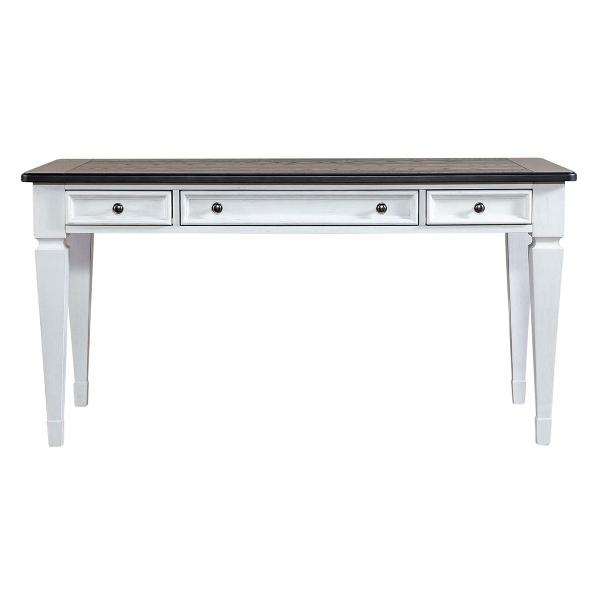 Allyson Park - Writing Desk - Wirebrushed White / Charcoal - Image 4