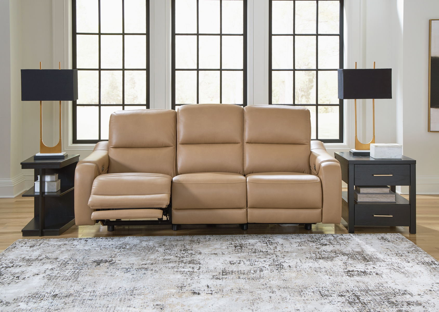 Mosswell - Power Reclining Sofa With Adj Headrest - Toffee - Image 6