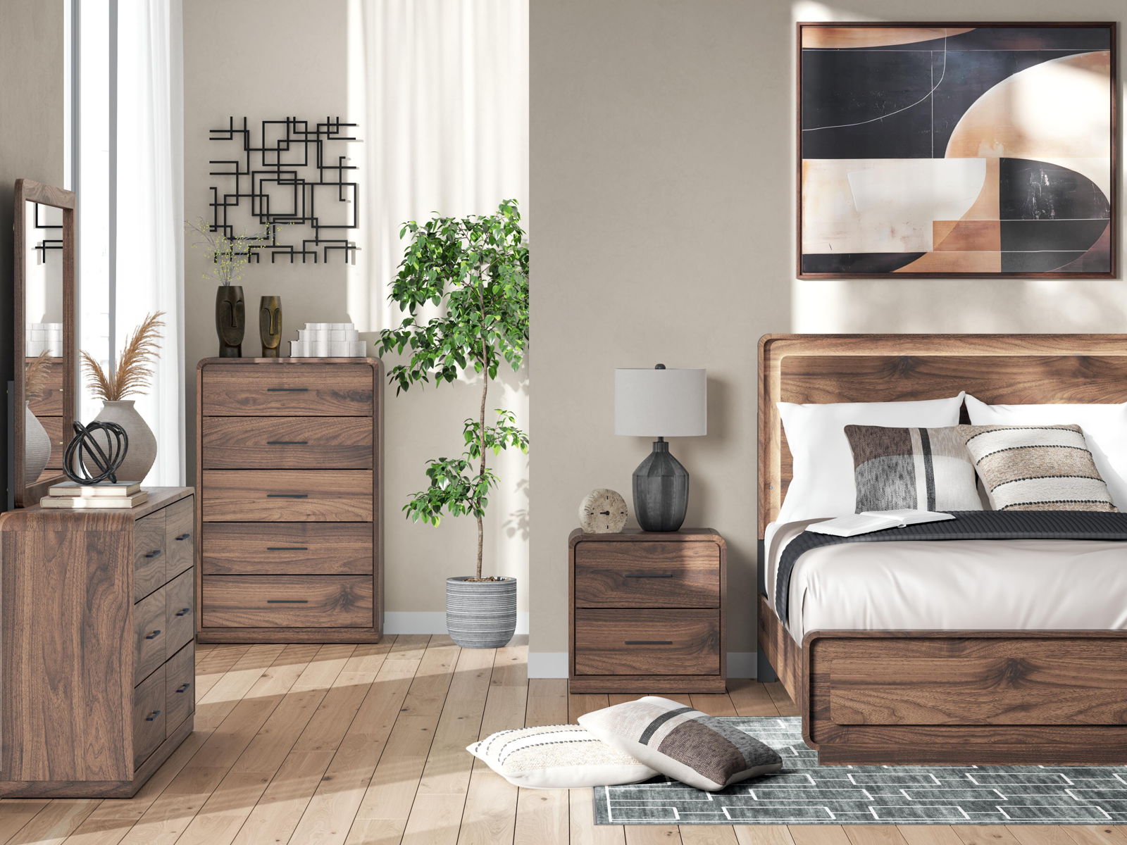 Fortlorn - Two Drawer Night Stand - Walnut Brown - Image 10