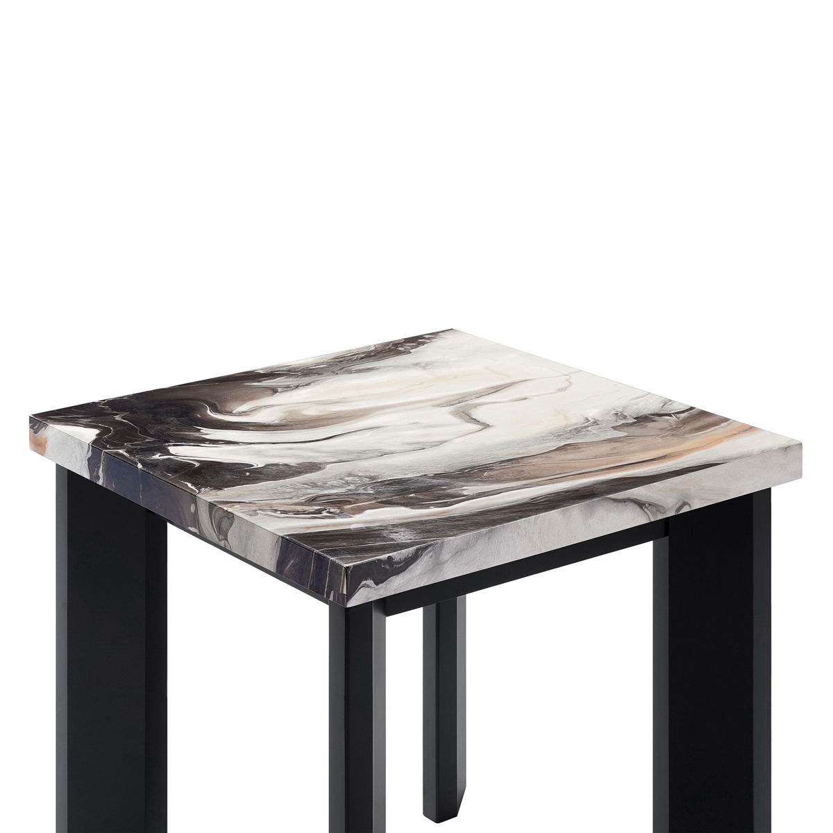 Strata - Faux Marble 3 Piece Occasional Set (1 Coffee & 2 End Tables) - Black / White - Image 10
