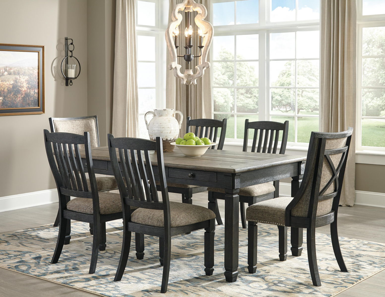 Tyler Creek - Dining UPH Side Chair (Set of 2) - Slatback - Black / Grayish Brown - Image 12