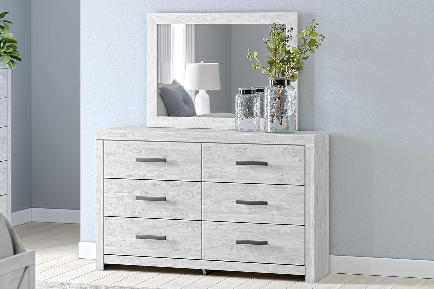 Cayboni - Dresser And Mirror - Whitewash - Image 10