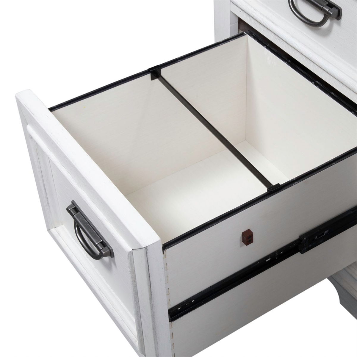 Allyson Park - Credenza - Wirebrushed White / Charcoal - Image 3