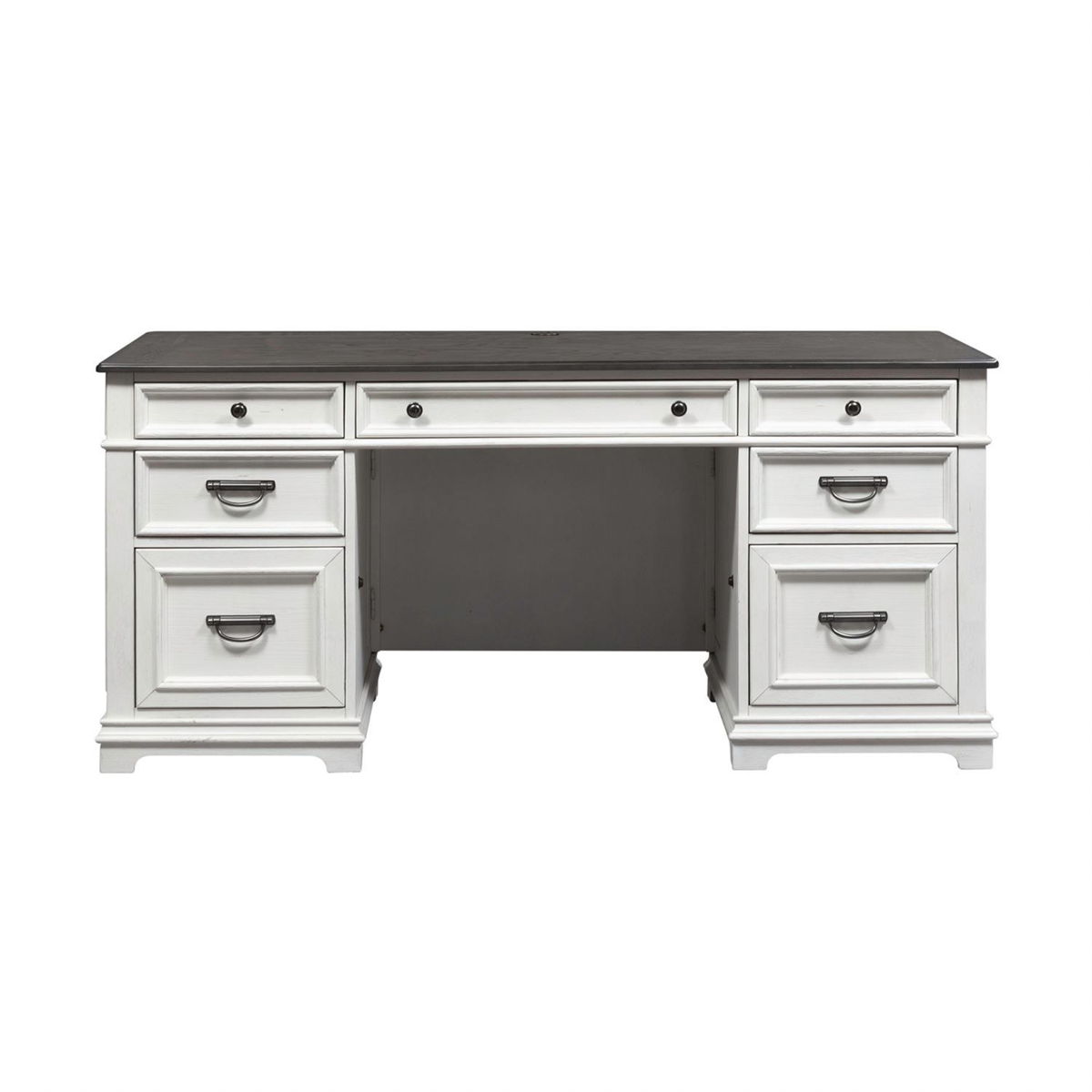 Allyson Park - Credenza - Wirebrushed White / Charcoal - Image 4