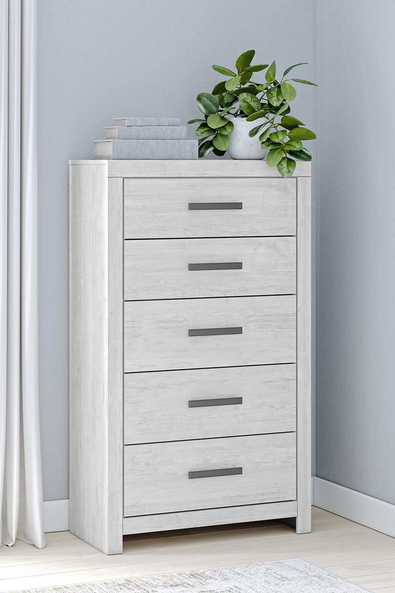 Cayboni - Five Drawer Chest - Whitewash - Image 11