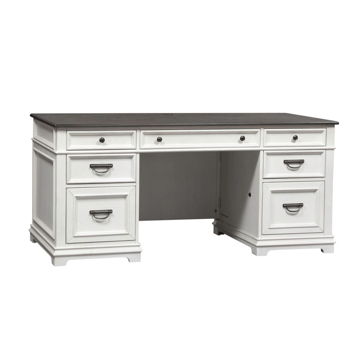 Allyson Park - Credenza - Wirebrushed White / Charcoal - Image 6