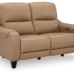 Mosswell - Power Reclining Loveseat With Adj Headrest - Toffee