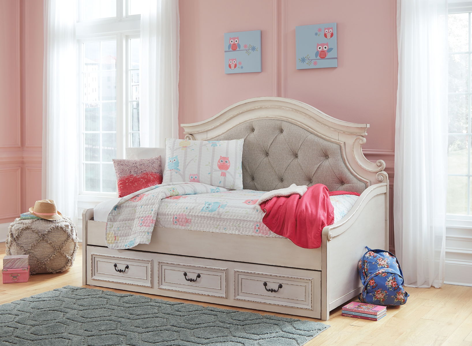 Realyn - Twin Day Bed With Storage - Chipped White - Image 6