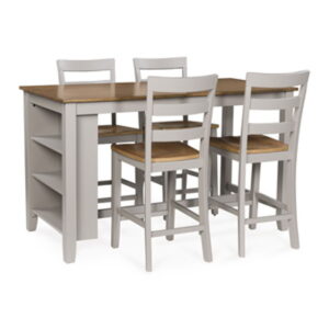 Harperfeld - Dining Room Counter Table Set (Set of 5) - Natural / Gray