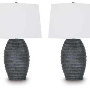 Caronick - Poly Table Lamp (Set of 2) - Antique Silver Finish