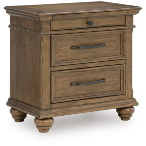 Karallin - Three Drawer Night Stand - Medium Brown