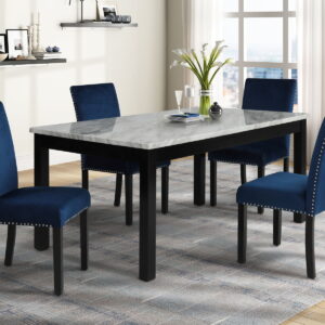Celeste - 60" Rectangle Dining Table With Storage Shelf - Black / White
