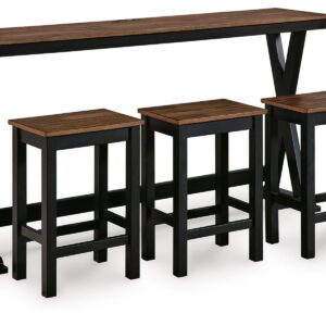 Wildenauer - Rectangular Dining Room Counter Table Set (Set of 4) - Brown / Black