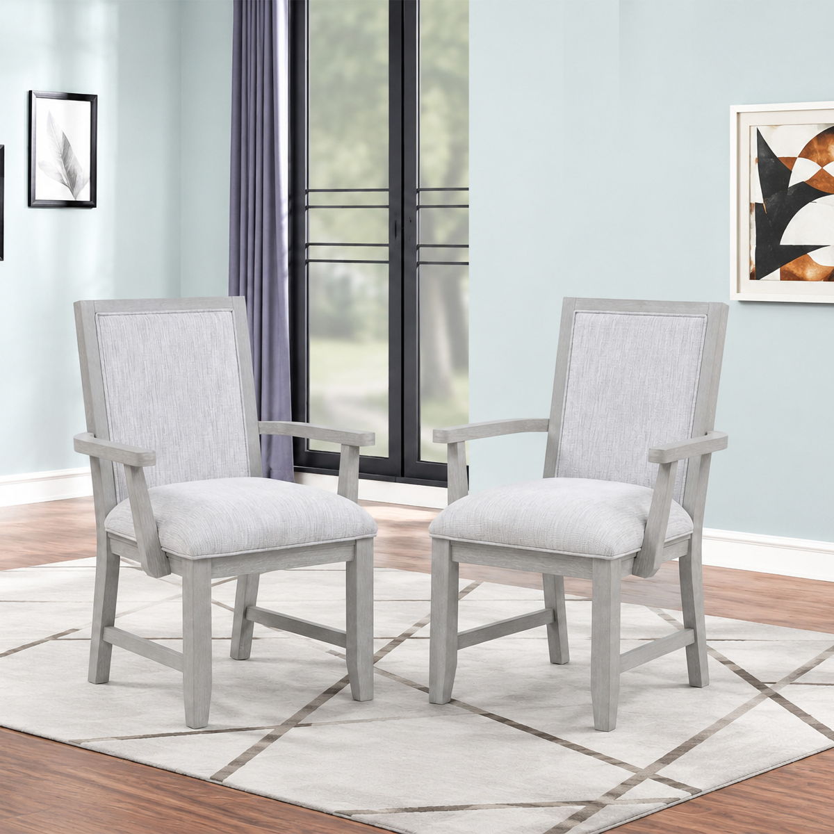 Fiona - Dining Arm Chair (Set of 2) - Mist Gray - Image 8