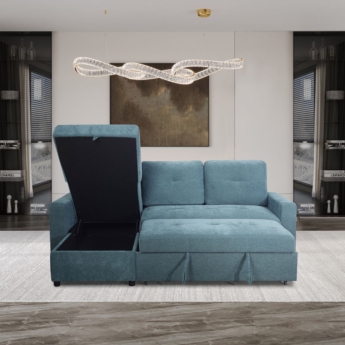 Greer - 2 Pieces LAF Sofa/Chaise - Green - Image 5