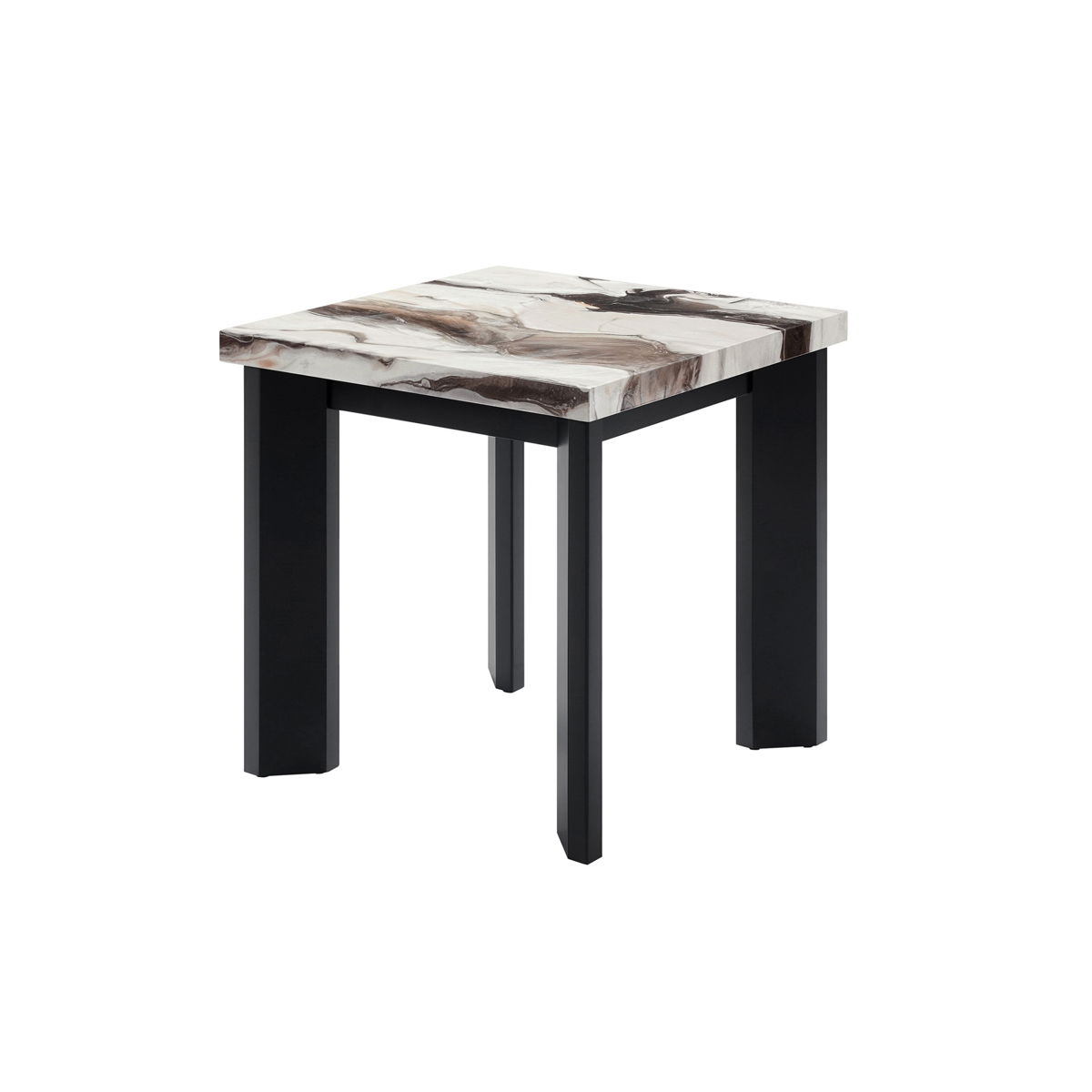 Strata - Faux Marble 3 Piece Occasional Set (1 Coffee & 2 End Tables) - Black / White - Image 8