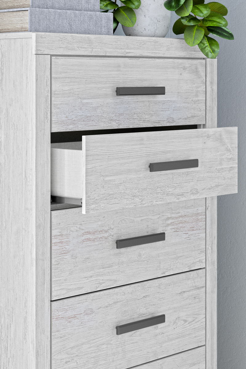 Cayboni - Five Drawer Chest - Whitewash - Image 10