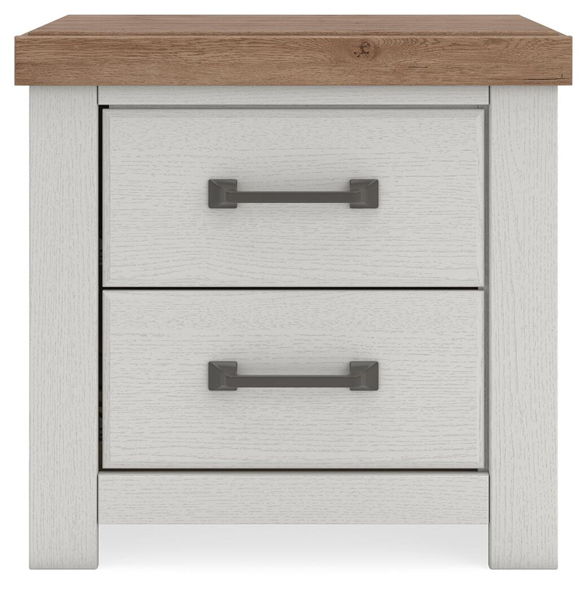 Savonport - Two Drawer Night Stand - White / Brown - Image 6