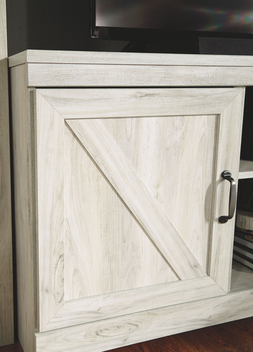 Bellaby - Entertainment Center - TV Stand With Faux Firebrick Fireplace Insert - Whitewash - Image 4