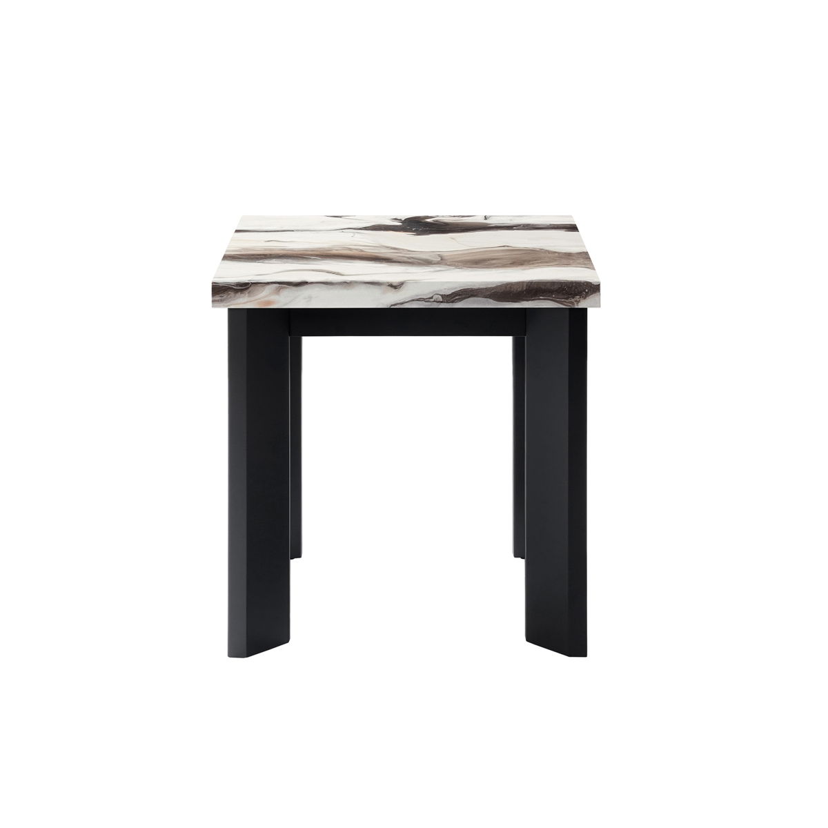 Strata - Faux Marble 3 Piece Occasional Set (1 Coffee & 2 End Tables) - Black / White - Image 11