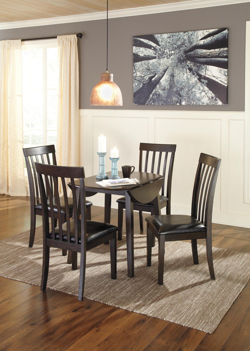 Hammis - Round DRM Drop Leaf Table - Dark Brown - Image 5