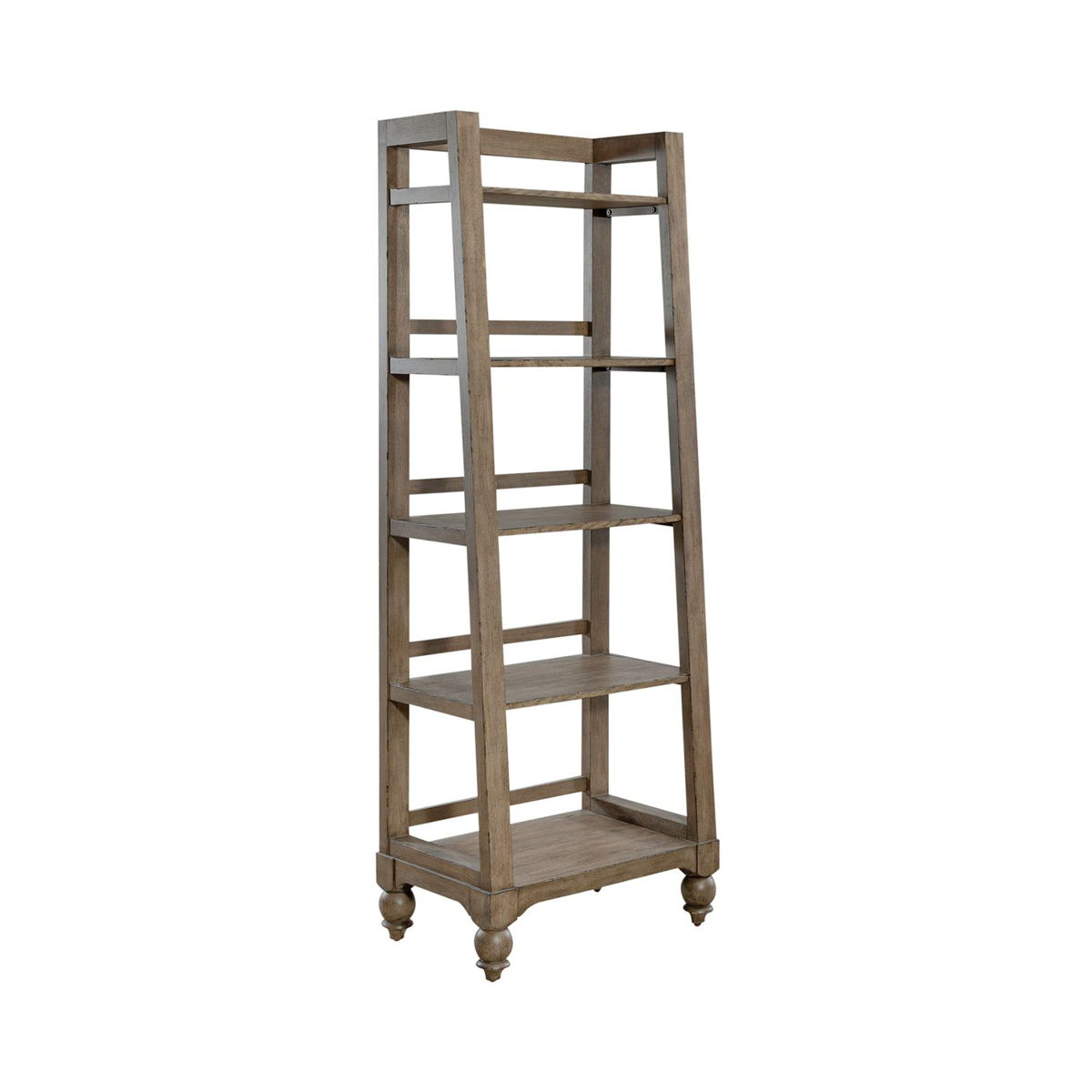 Americana Farmhouse - Wood Leaning Pier Bookcase - Dusty Taupe - Image 5