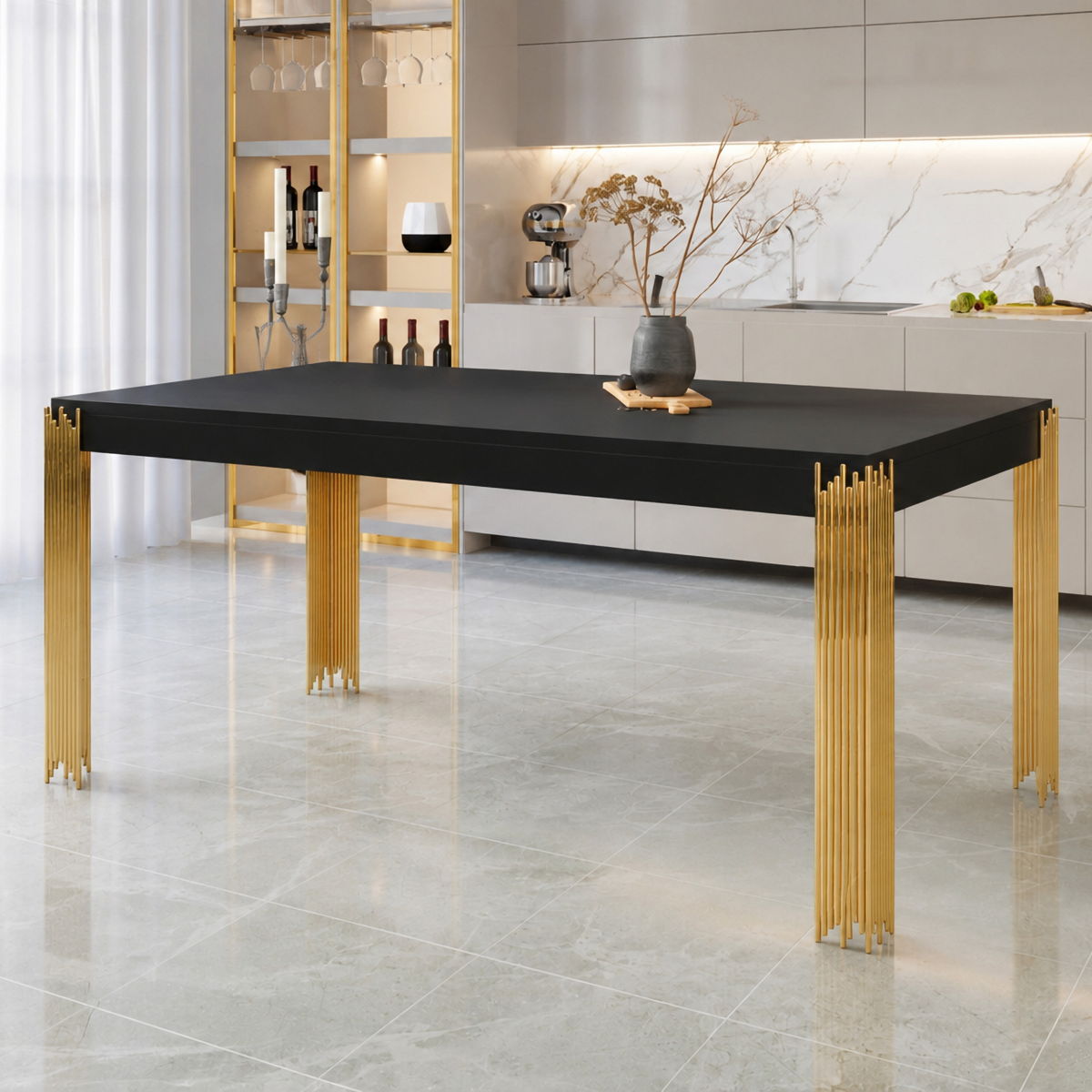 Empire - Rectangle Dining Table - Black - Image 6