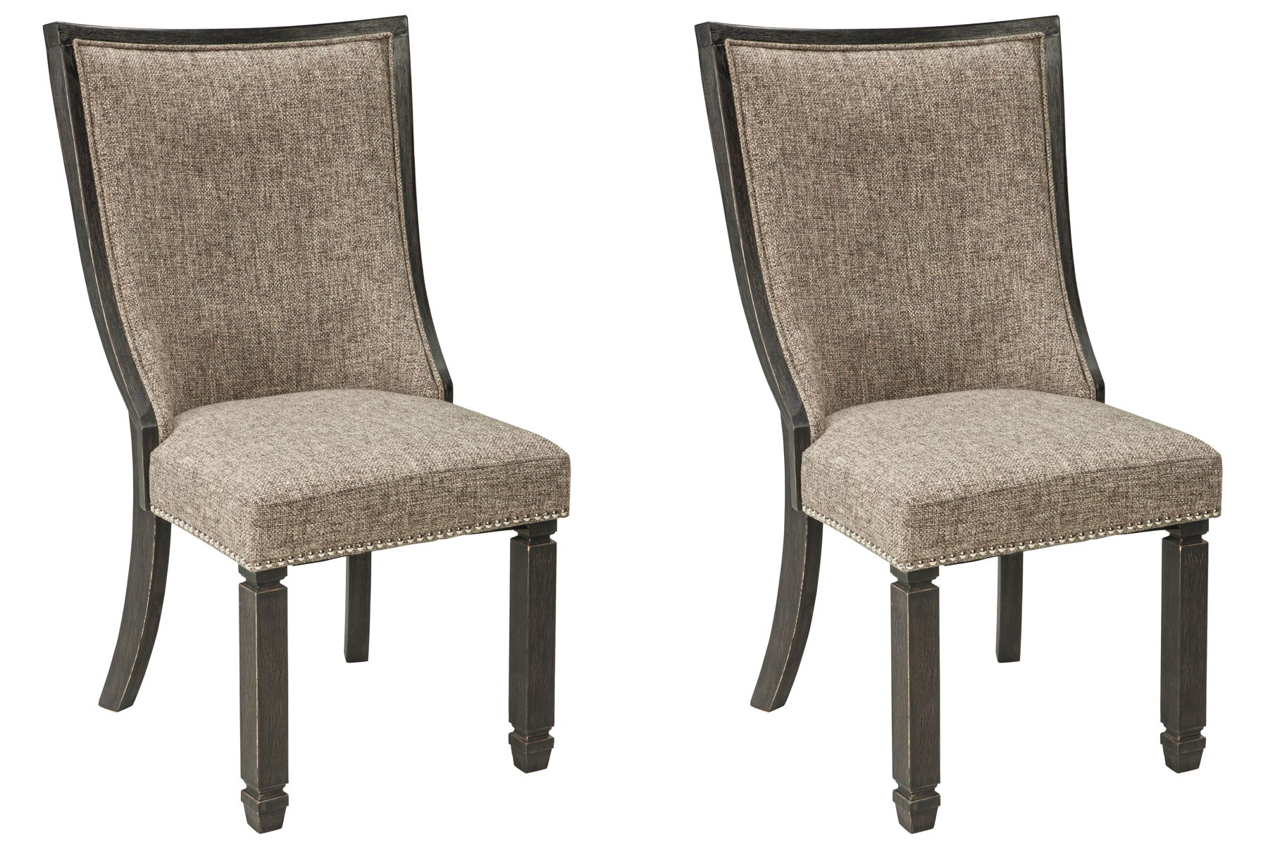 Tyler Creek - Dining UPH Side Chair (Set of 2) - Framed Back - Black / Grayish Brown - Image 6