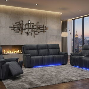 Hartley - Reclining Console Loveseat - Black