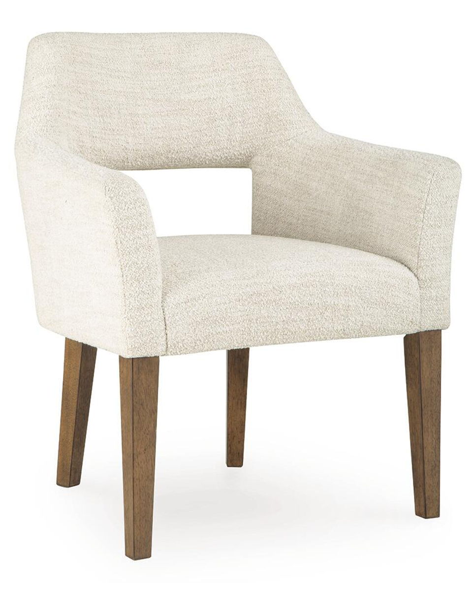 Marxmore - Dining Upholstered Arm Chair (Set of 2) - Beige / Brown - Image 6